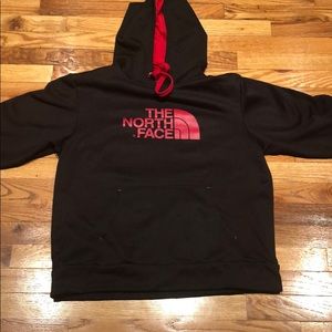 Men’s Large North Face Hoodie - Black and Red
